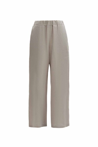 T25Y-7012 Plain Color Wide Leg Linen Trousers - 11