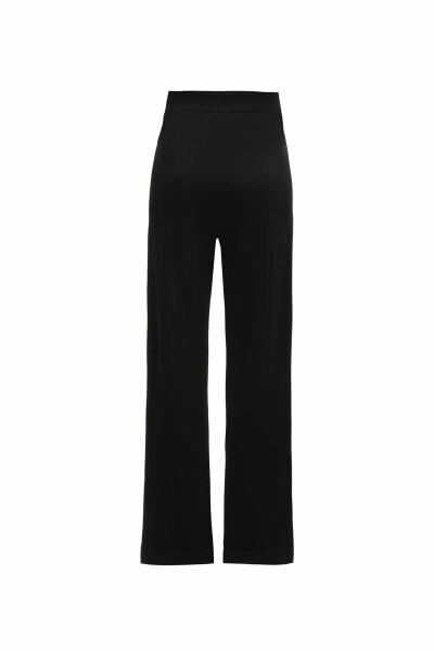 Düğme Detaylı Bol Paça Cupro Triko Pantolon - 8
