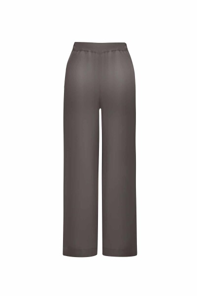 T25Y-7014 Button Detailed Wide Leg Cupro Knitted Trousers - 7