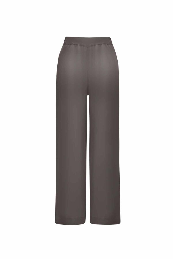 T25Y-7014 Button Detailed Wide Leg Cupro Knitted Trousers - 12