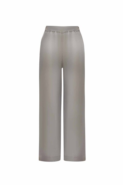 T25Y-7014 Button Detailed Wide Leg Cupro Knitted Trousers - 14