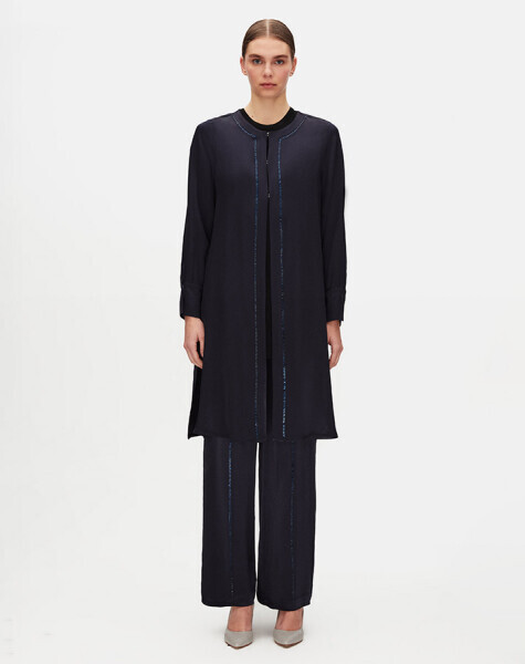 Stone Detailed Relaxed Cut Stylish Trousers 