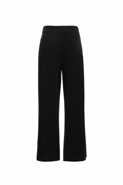 T25Y-7022 Önü Dikiş Detaylı Bol Paça Pantolon BLACK - 2