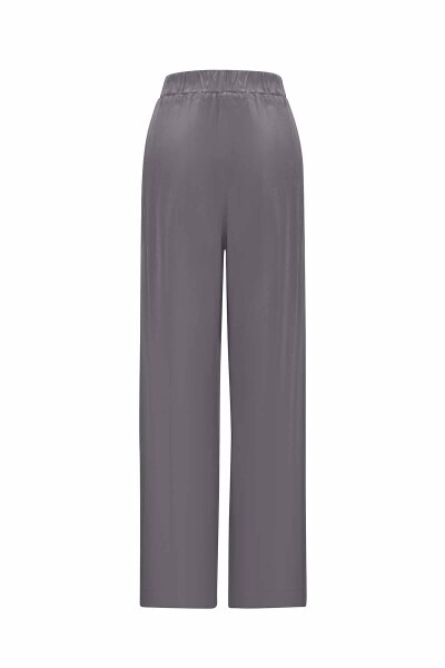 T25Y-7026 Beli Lastikli Bol Paça Cupro Pantolon ANTHRACITE - 3