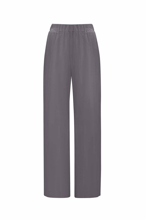 Beli Lastikli Bol Paça Cupro Pantolon - 4