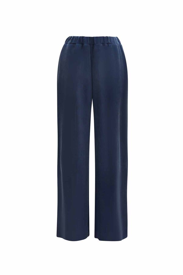 Beli Lastikli Bol Paça Cupro Pantolon - 5