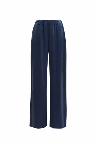 Beli Lastikli Bol Paça Cupro Pantolon - 6