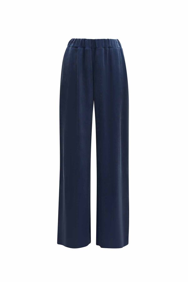 Beli Lastikli Bol Paça Cupro Pantolon - 6