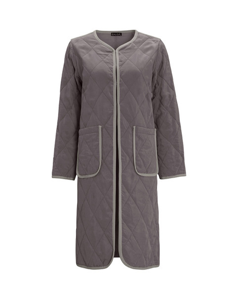 T25Y-8003 Kapitone Düz Renk Ceket ANTHRACITE 