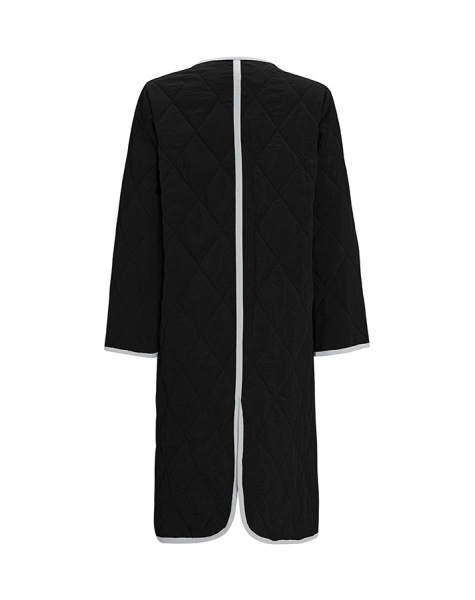 T25Y-8003 Kapitone Düz Renk Ceket BLACK - 2