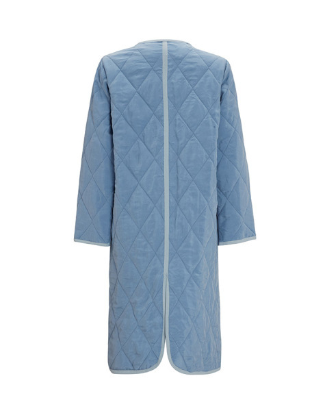 T25Y-8003 Kapitone Düz Renk Ceket BLUE - 2