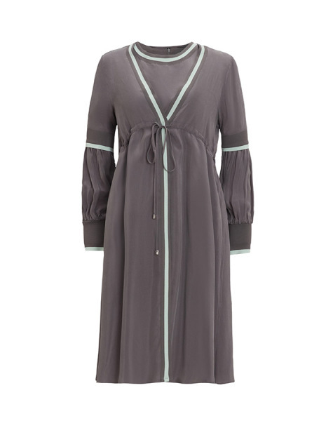 Triko Tiktaklı Cupro Antrasit Ceket - 1