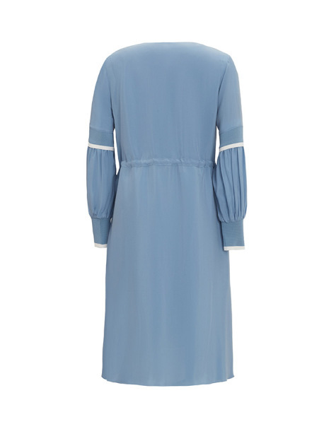 Triko Tiktaklı Cupro Mavi Ceket - 2