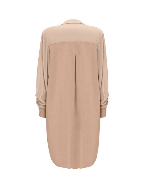 T25Y-8005 Önden Bağlamalı Triko Cupro Ceket 1147-STONE - 2