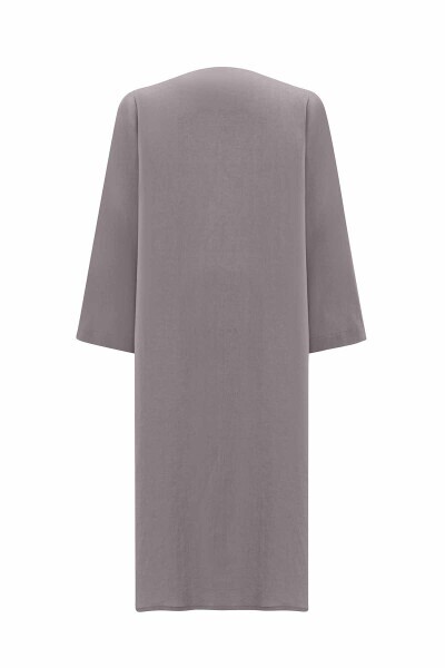 T25Y-8015 Çiçek Broşlu Kruvaze Kesim Ceket ANTHRACITE - 2