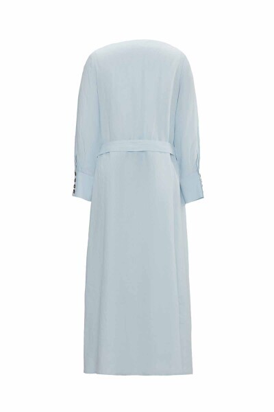 T25Y-8018 Beli Kemerli Ceket BLUE - MISS DALIDA (1)