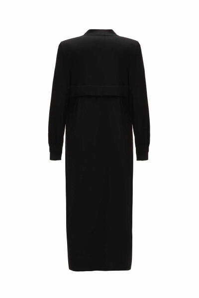 T25Y-8020 Triko Detaylı Düz Renk Şık Kap BLACK - MISS DALIDA (1)