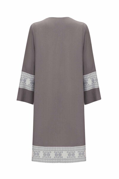 Manşetleri Triko Detaylı Keten Antrasit Ceket - 2