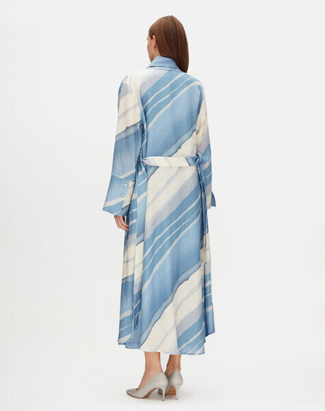 Double Breasted Shawl Collar Patterned Jacket - 4