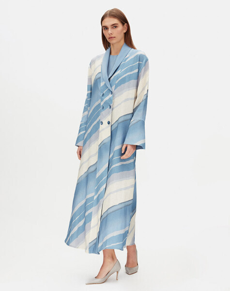 Double Breasted Shawl Collar Patterned Jacket - 5