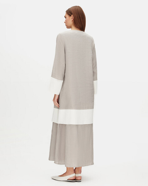 Linen Jacket with Knitwear Detail and Pockets - 2