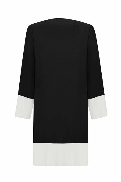 T25Y-8033 Triko Detaylı Cepli Keten Ceket BLACK - 9