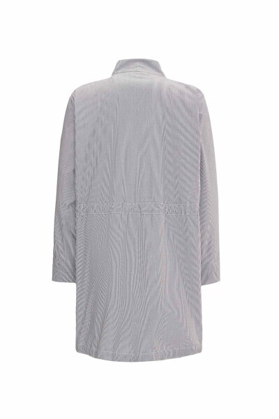 Beli Büzgülü Dik Yaka Casual Siyah Ceket - 2