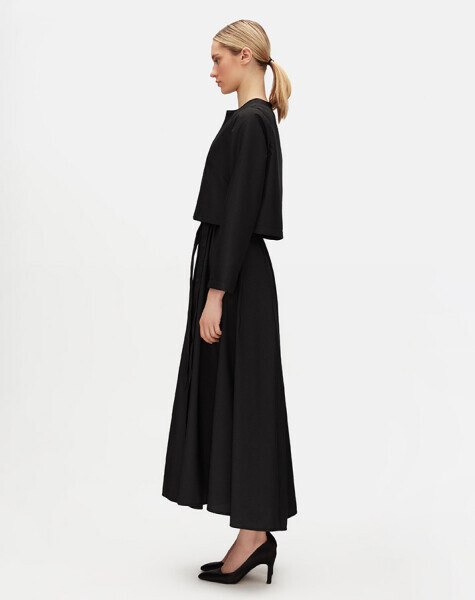 T25Y-8049 Kısa Tafta Ceket BLACK - MISS DALIDA (1)
