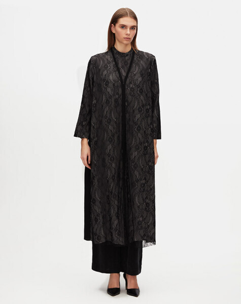 İç Astarlı Dantel Siyah Ceket - 3