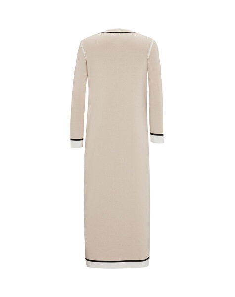 T25Y-9000 Renk Detaylı Kolsuz Triko Hırka 1147-STONE - 2