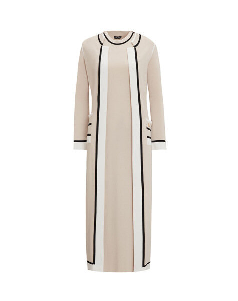 T25Y-9000 Renk Detaylı Kolsuz Triko Hırka 1147-STONE - 1