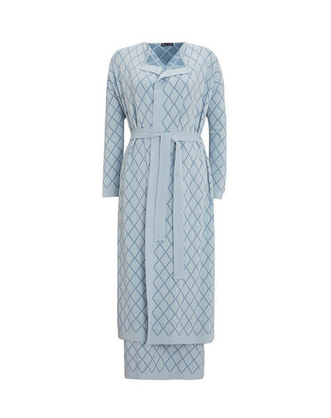 T25Y-9001 Baklava Desenli Uzun Triko Hırka 1324-LIGHT BLUE - MISS DALIDA