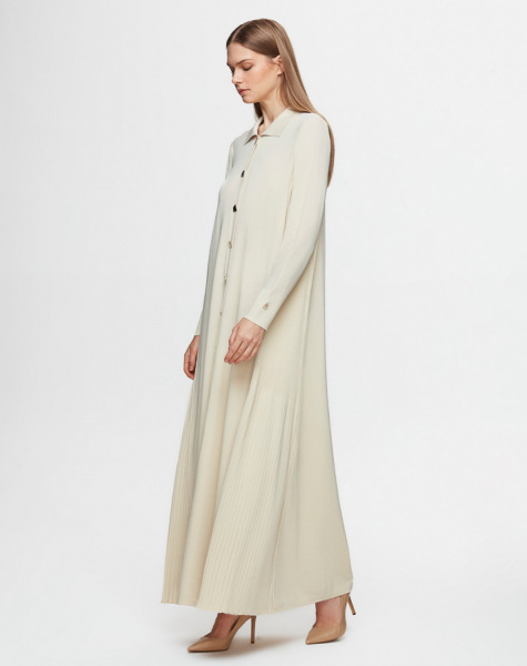 Gömlek Yaka Uzun Triko Sarı Hırka - 3