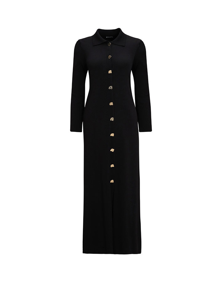 T25Y-9004 Shirt Collar Long Knitwear Cardigan - 11