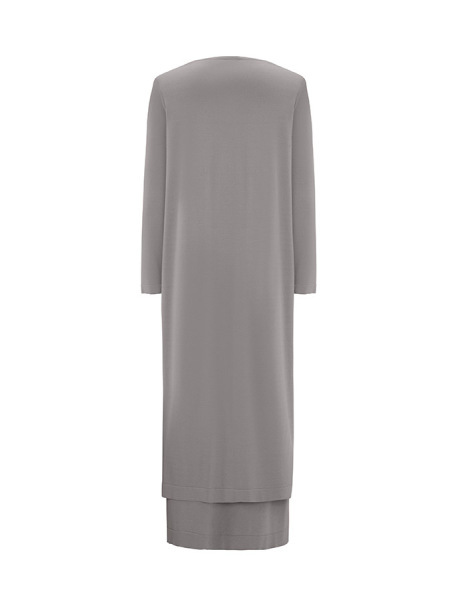 T25Y-9007 Kendiden Delikli Uzun Triko Hırka 1179-GREY - 2