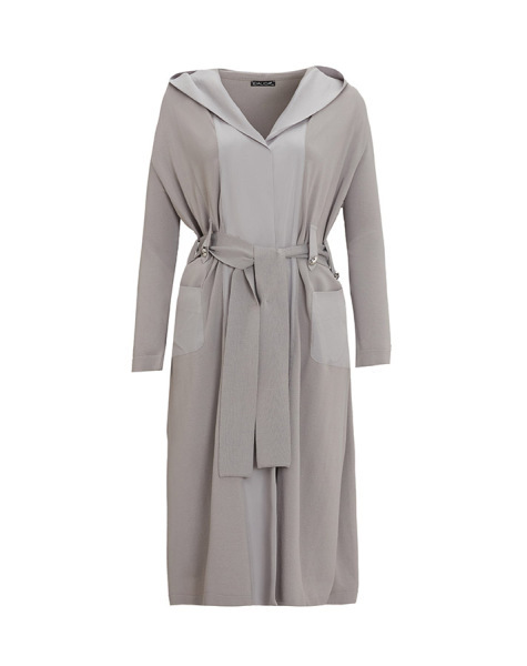 T25Y-9010 Kemer Köprülü Düz Renk Hırka 1179-GREY - MISS DALIDA