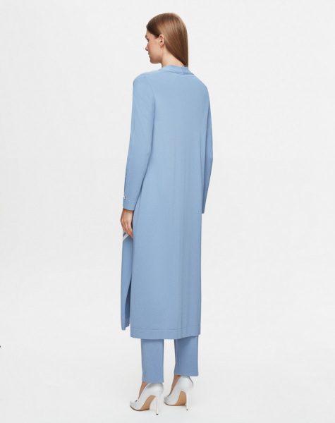 Verev Çizgili Uzun Mavi Hırka - 3