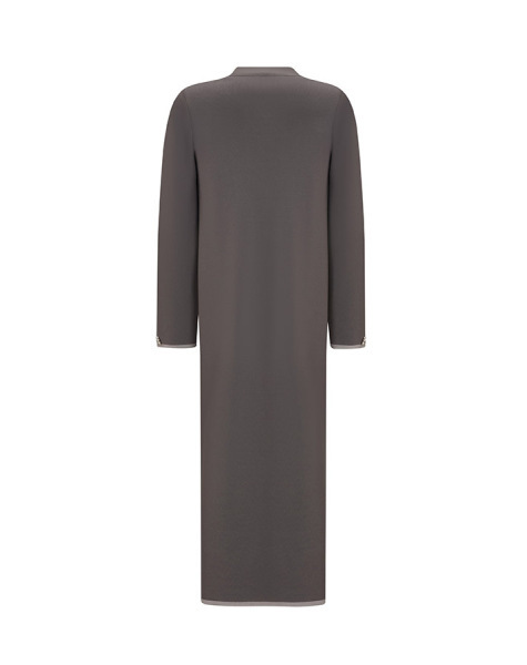 Yaka Detaylı Agraflı Antrasit Uzun Hırka - 2