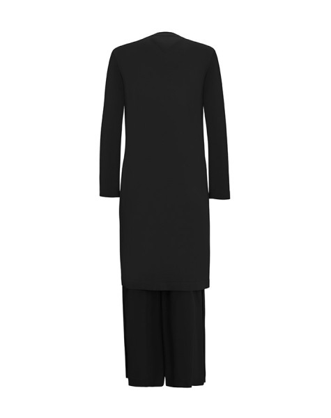 T25Y-9014 Cupro Detaylı Top Düğmeli Triko Hırka BLACK - 2