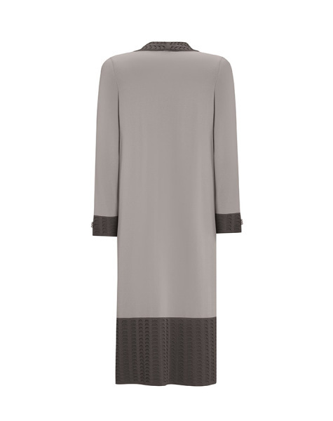 Örgü Teknikli İki Renk Triko Gri Hırka - 2