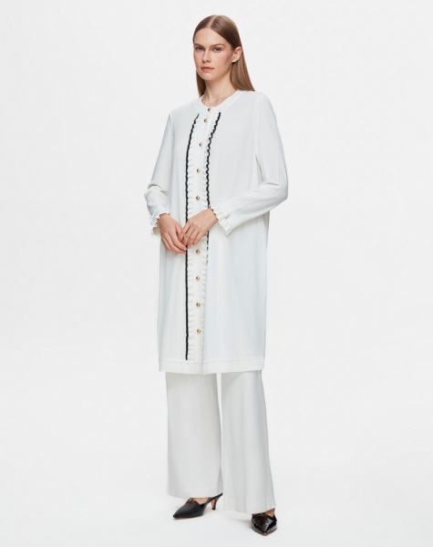 T25Y-9017 Önü Ve Bileği Fırfırlı Triko Hırka 1012-ECRU - MISS DALIDA (1)