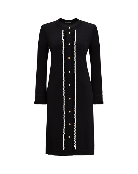 Ve Bileği Fırfırlı Triko Hırka Siyah - 12