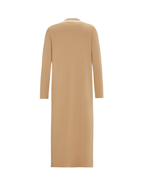 Yaka Detaylı Düğmeli Şık Camel Hırka - 2