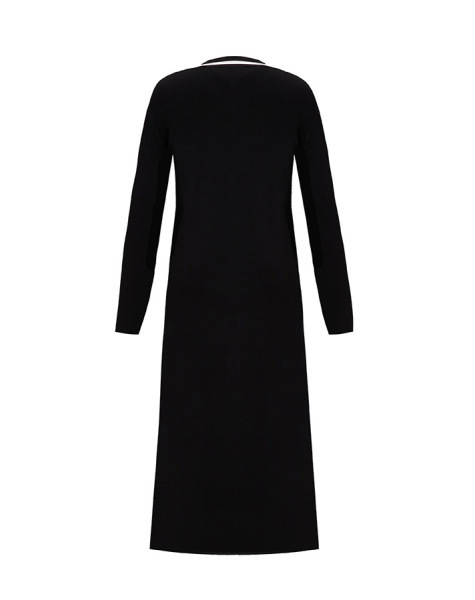 Yaka Detaylı Düğmeli Şık Siyah Hırka - 2