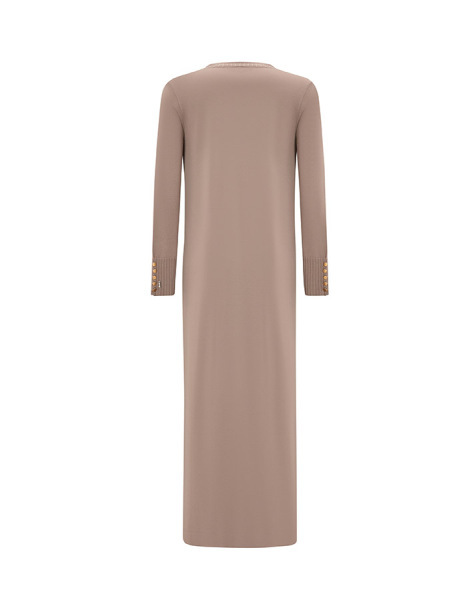 T25Y-9020 Yuvarlak Yaka Düğmeli Uzun Hırka 1237-MİNK - MISS DALIDA (1)