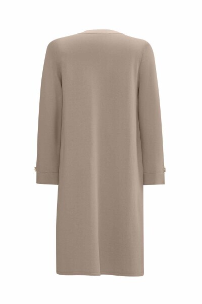 Çift Cep Kapaklı Triko Cupro Vizon Hırka - 2