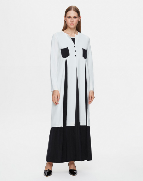 Cepli Cupro Triko Ekru Siyah Hırka - 1