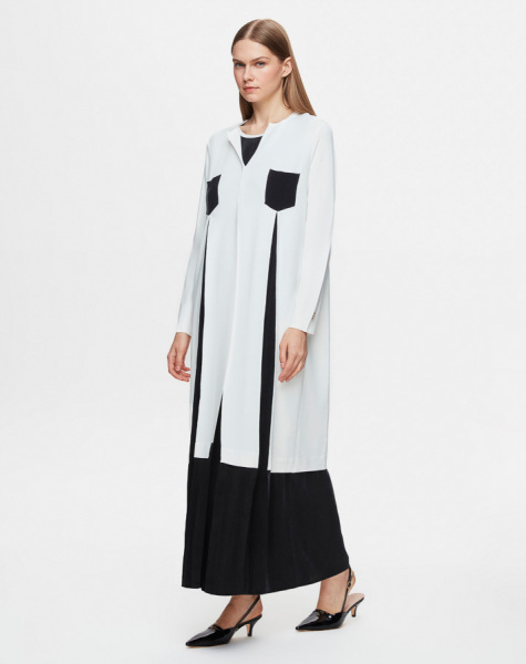 Cepli Cupro Triko Ekru Siyah Hırka - 2