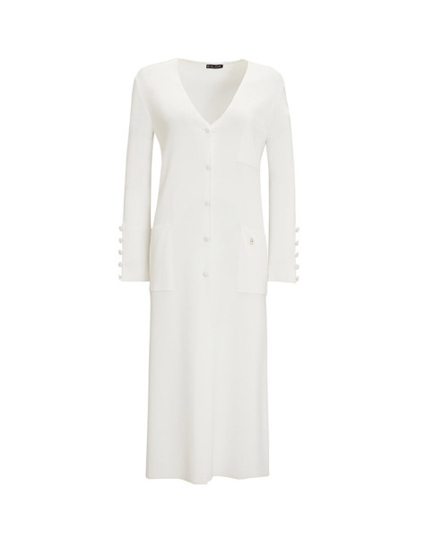 T25Y-9026 Üç Cepli Temiz Kesim Uzun Hırka 1012-ECRU - MISS DALIDA