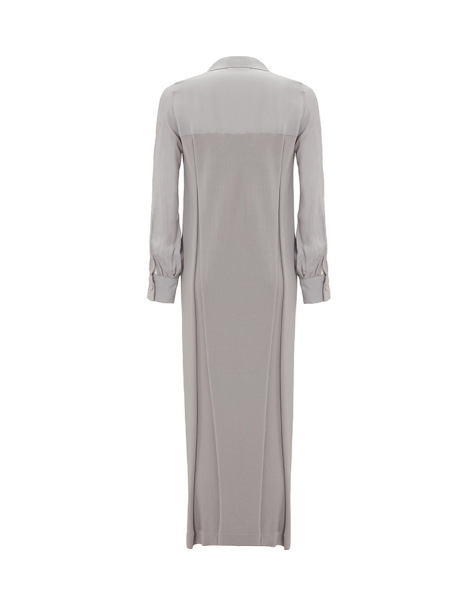 Gömlek Yaka Triko Cupro Gri Kap - 2